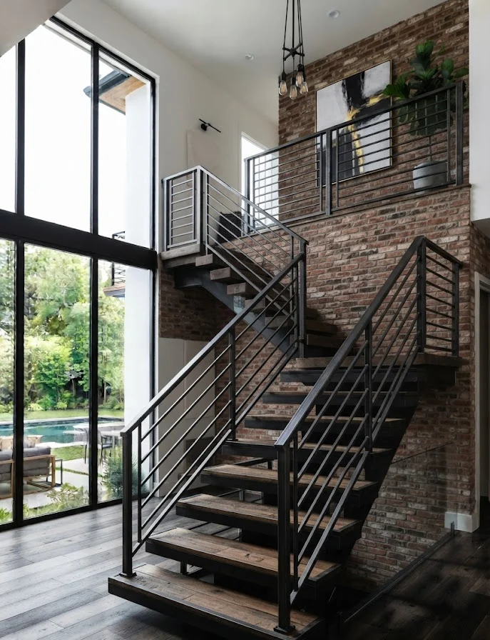 Industrial Steel Stair Railing