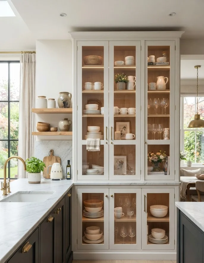 Install Glass Cabinet Doors for an Open Feel