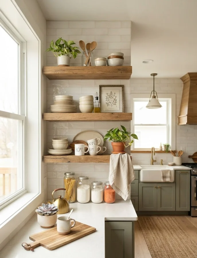 Install Open Shelving for a Modern, Airy Kitchen