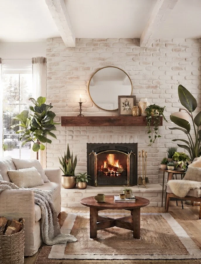 Limewash Fireplace Finish
