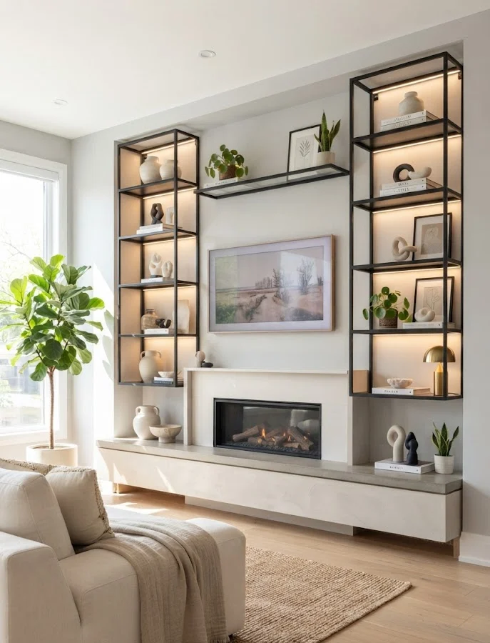 Metal Frame Wall Shelves