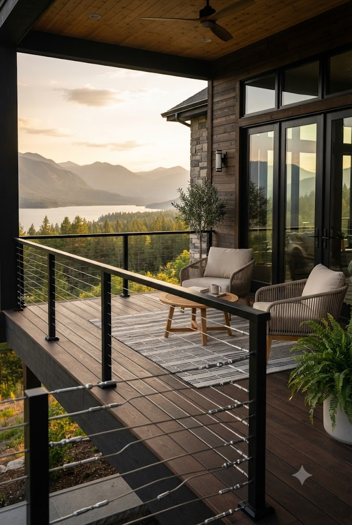 Minimalist Black Cable Railings