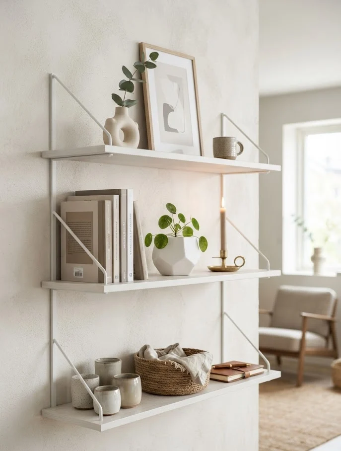 Minimalist White Wall Shelves