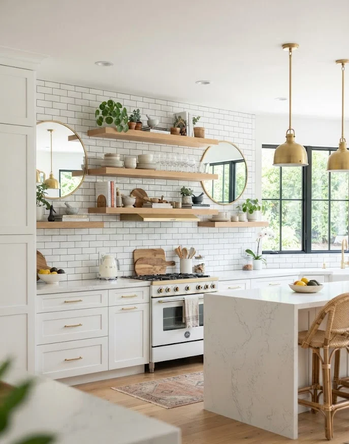 Mirror Wall Decor to Brighten Small Kitchens