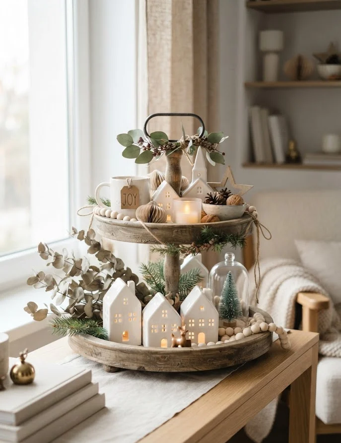 Modern Minimalist Christmas Tiered Tray