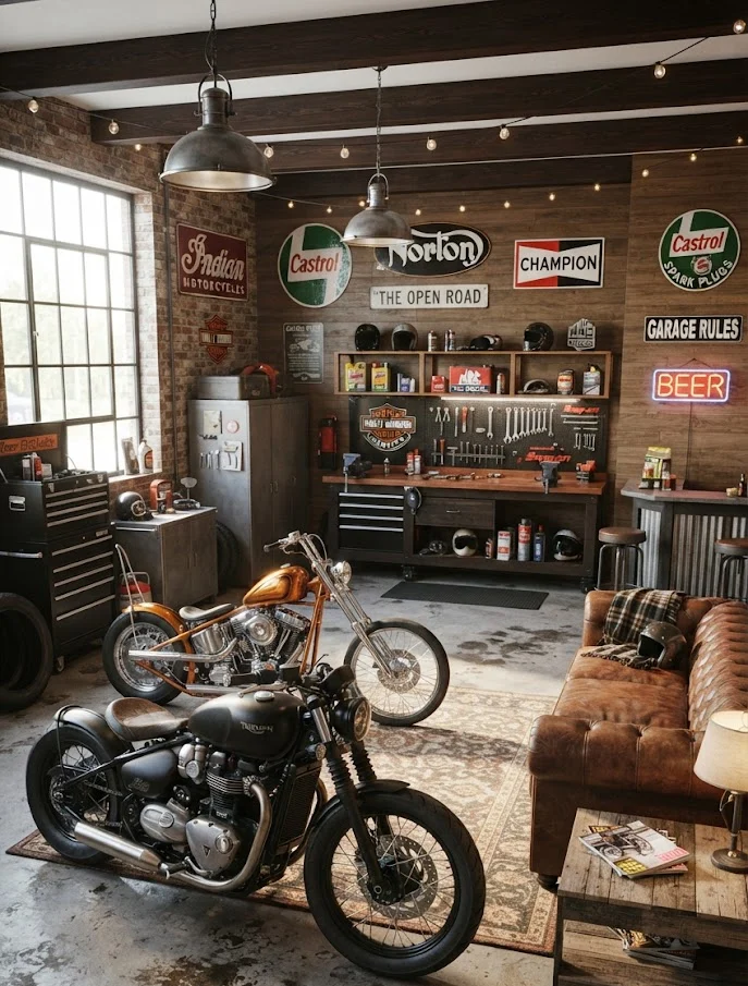 Motorcycle Garage Man Cave