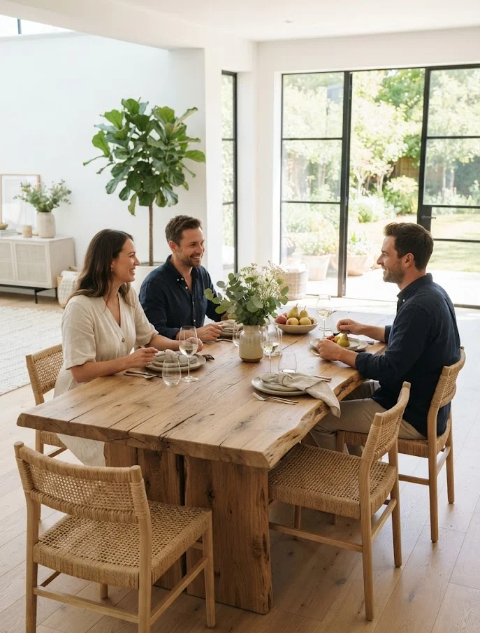 Natural Wood Dining Tables with Organic Finishes