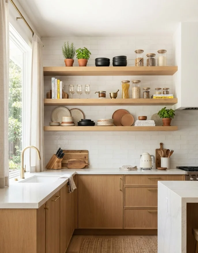 Open Shelf Kitchen Styling