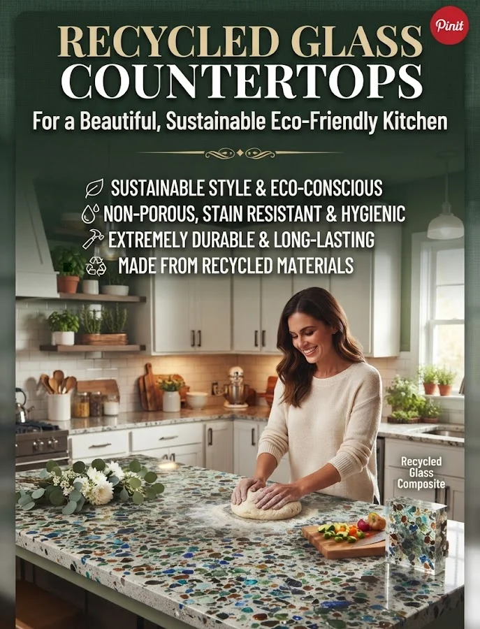 Recycled Glass Countertops for an Eco-Friendly Kitchen