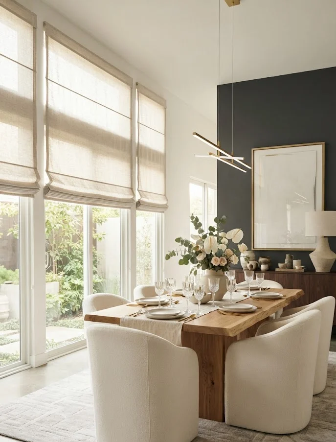 Roman Shades for a Clean and Tailored Look