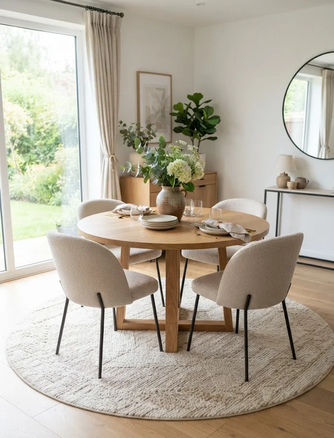 Round Rug Under a Round Dining Table