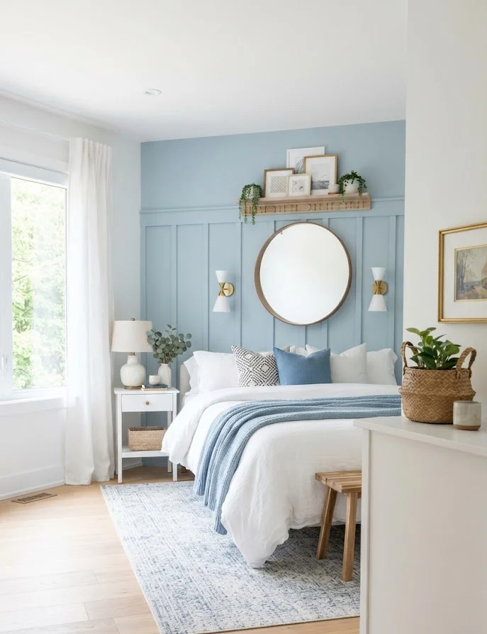 Sky Blue and Crisp White