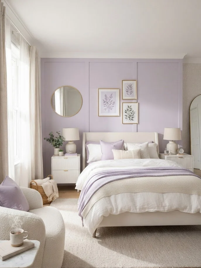 Soft Lavender and White