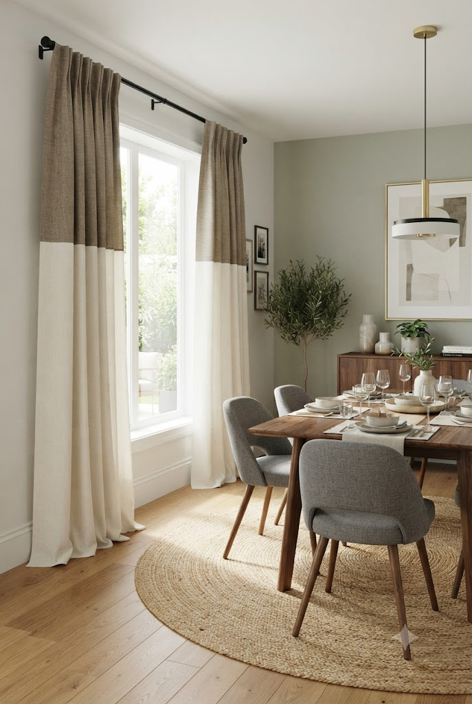 Two-Tone Curtains for Added Dimension