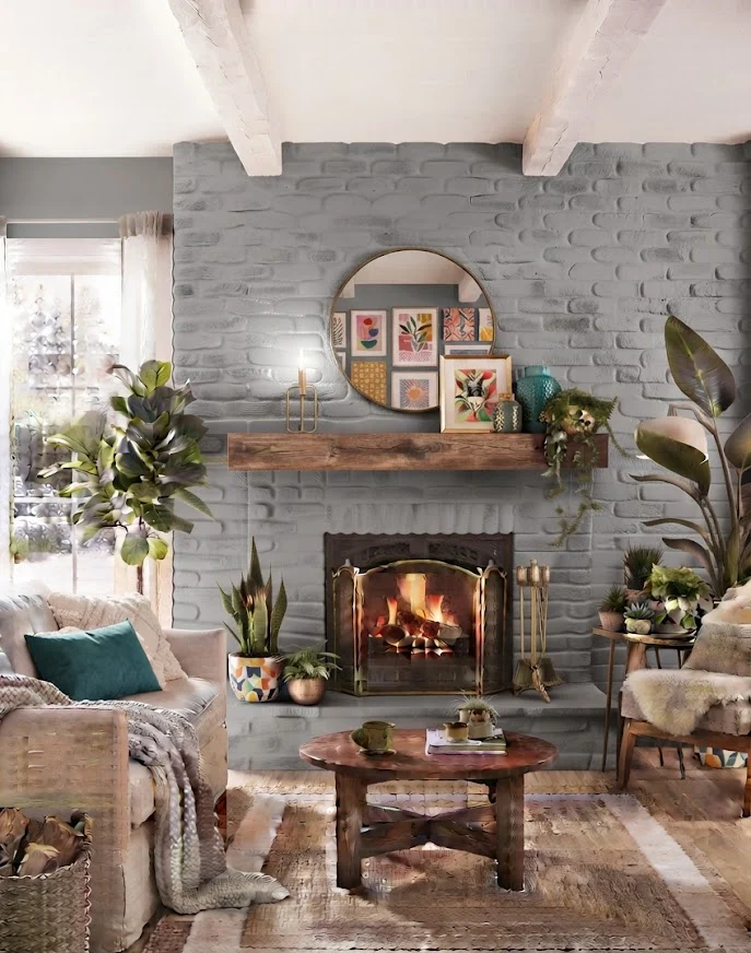 Two-Tone Fireplace Design