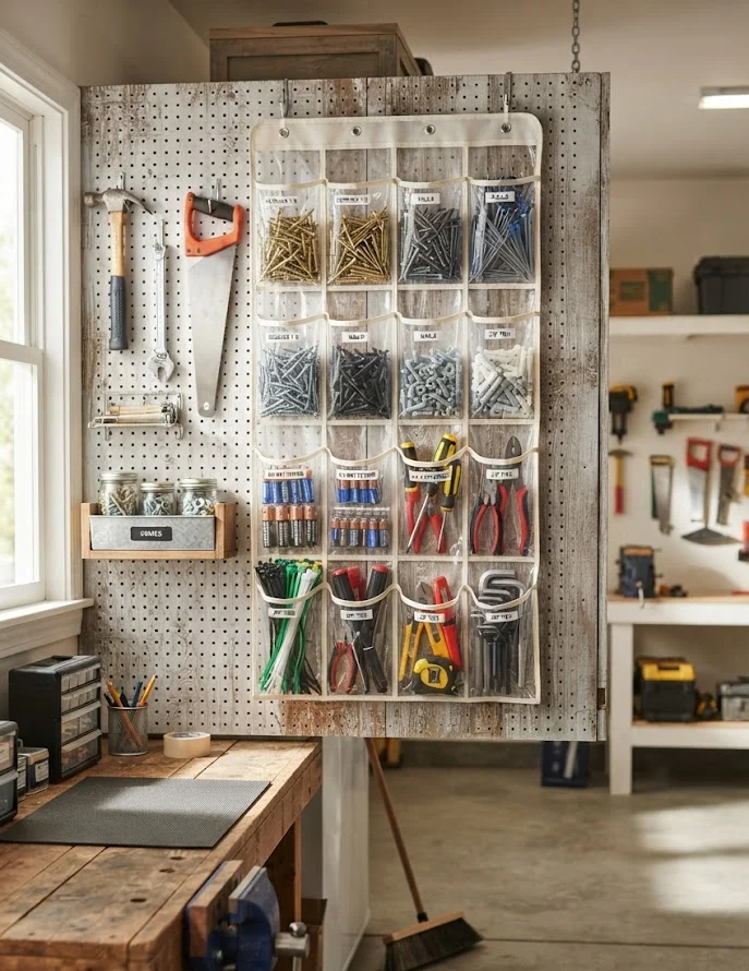 Use a Hanging Shoe Organizer for Small Items
