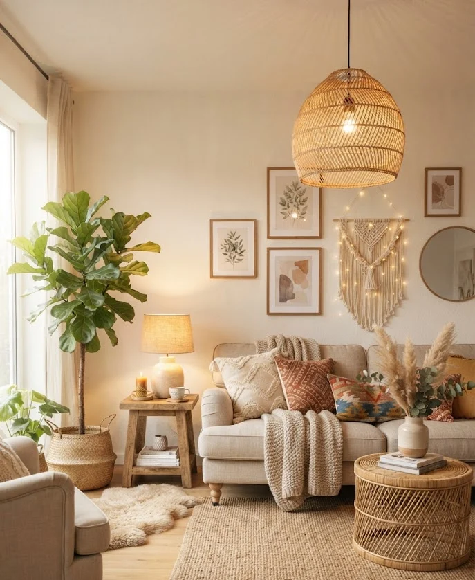 Warm Bohemian Lighting for a Cozy Atmosphere
