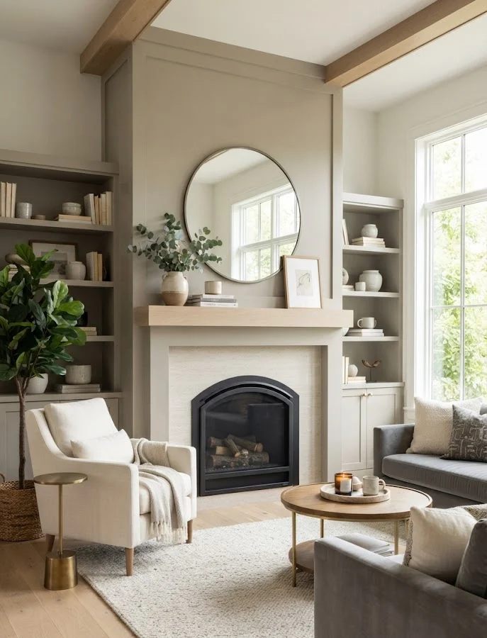 Warm Greige Fireplace
