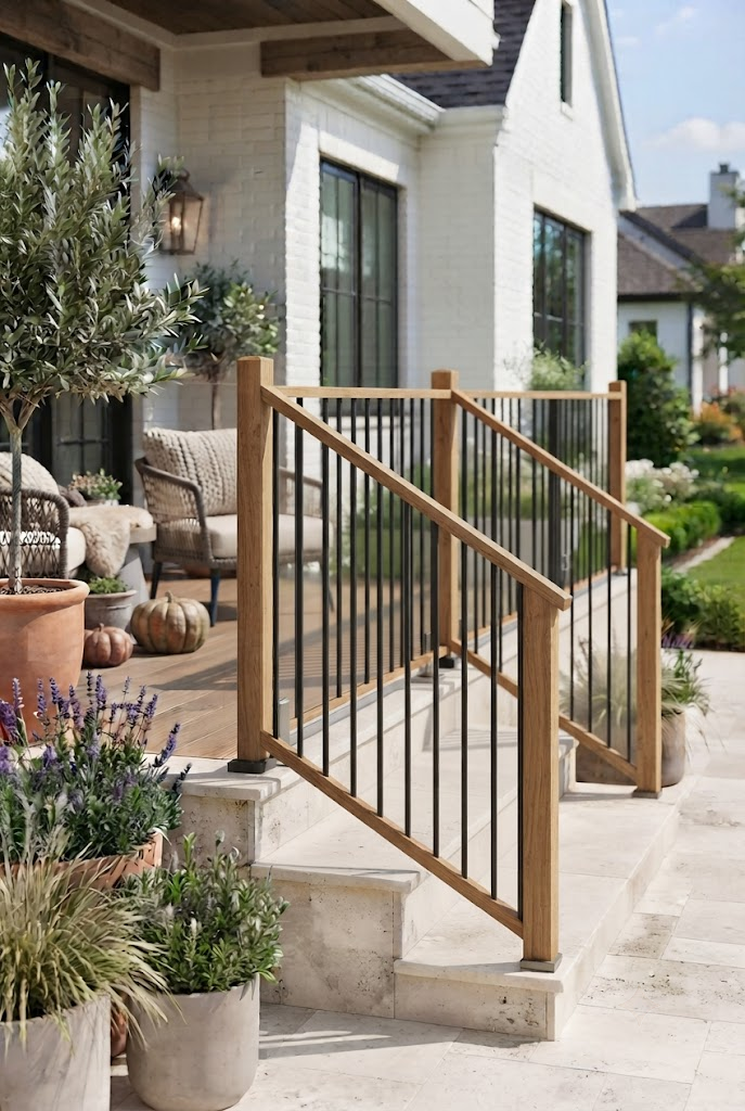 Mixed Wood and Metal Railing