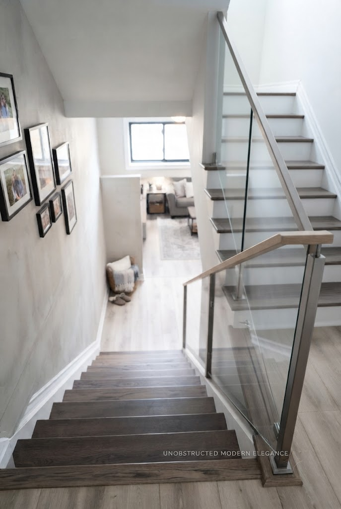 Glass Panel Basement Stair Railing