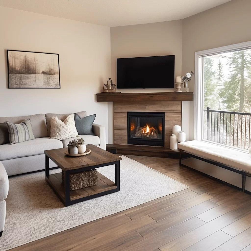 Corner Fireplace TV Angle Setup