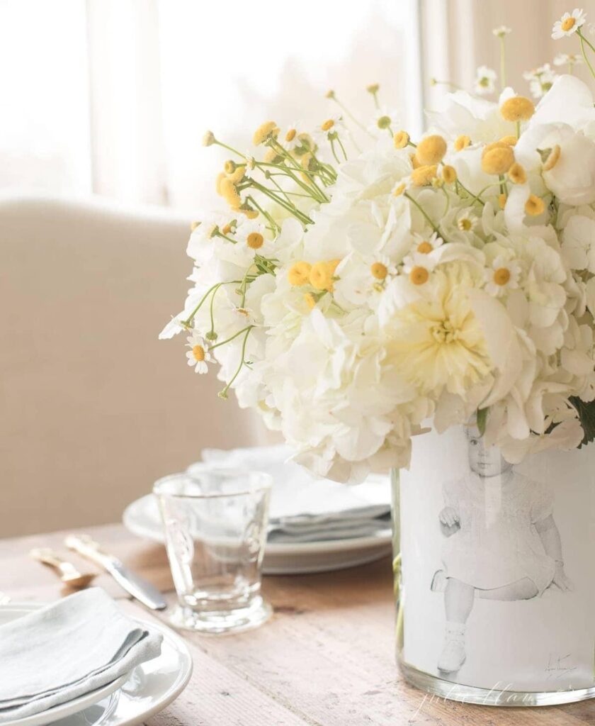 Fresh Floral Centerpiece Summer Table Decor
