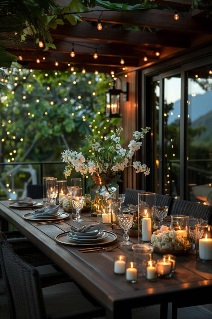 Candlelit Summer Evening Dining Table